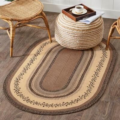 Vhc Brands Vining Florals Oval Rug Multi Warm 3' x 5' Oval, 3' x 5' Oval, Multi Warm