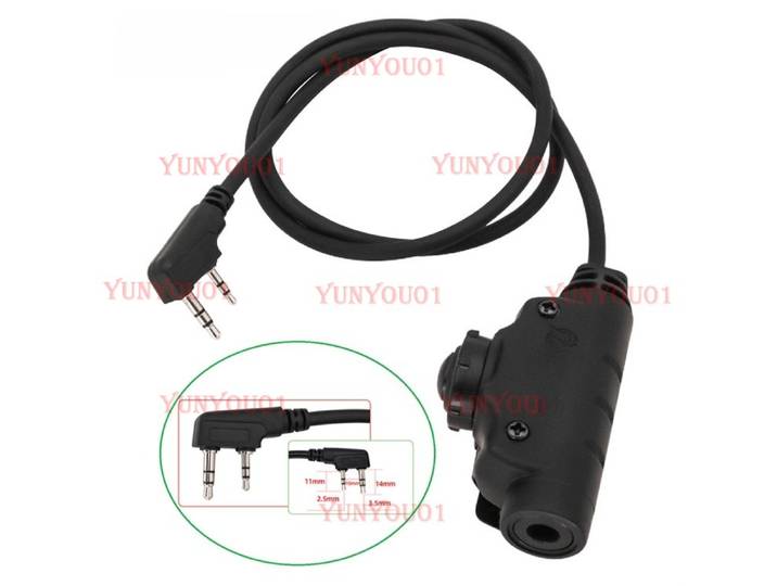 Nouveau U94V2 Kenwood prise lanceur interrupteur poussoir tactique casque adaptateur
