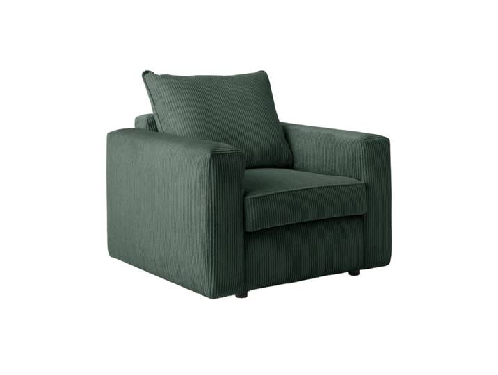 Fauteuil en velours côtelé vert