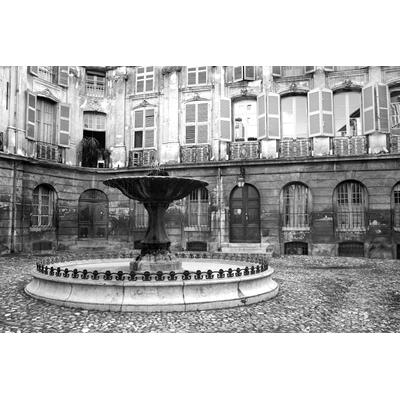 Fototapete PAPERMOON "Brunnen Schwarz & Weiß", schwarz (schwarz, weiß), B:4m L:2,6m, Vlies, Tapeten