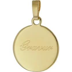 trendor 41398 Anhänger mit Gravur für Junge Leute Gold auf 925 Silber Ø 14 mm