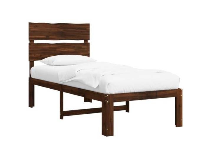 vidaXL Einzelbettgestell mit Kopfteil ROSTOCK Dunkelbraun 90 x 200 cm Dieses Massivholzbett weist eine stabile Konstruktion auf. Das Design mit natürlicher Holzmaserung ist wirklich einzigartig