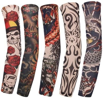 Inspired Finds Floral UV Protection Tattoo Arm Sleeves For Cycling, Running & Outdoor Sports traditional Japanese (irezumi)