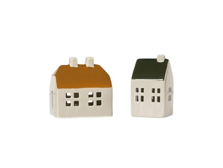 Broste Copenhagen - Bo Christbaumschmuck, golden brown / grape leaf green (2er-Set)