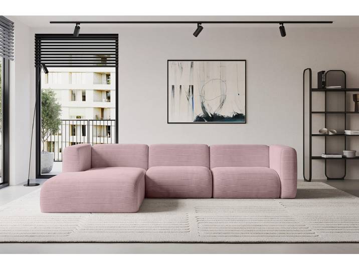 ALTDECOR Ecksofa - MIRA-L2 - 318x179x89 - Rosa - Corner Sofa Eckcouch Couch L-Form, links/rechts angeordnet