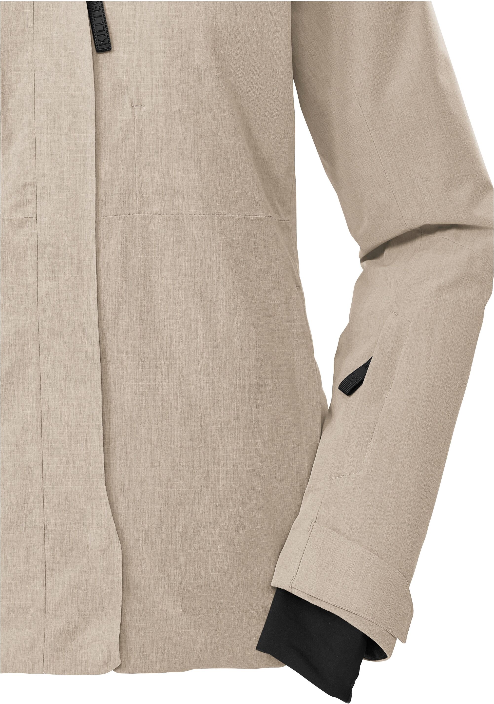 Skijacke KILLTEC "KSW 35 WMN SKI JCKT", Damen, Gr. 46, helltaupe, Obermaterial: 100% Polyester.Futter: 100% Polyester.Füllung: 100% Polyester, Jacken Skijacke, Wasserdicht, atmungsaktiv, verstellbare Kapuze, viele Taschen helltaupe 46