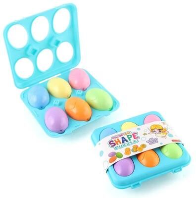 Uplift Picks Matching Eggs Montessori Color Sorting And Shape Recognition Toy 6 Pcs Blue