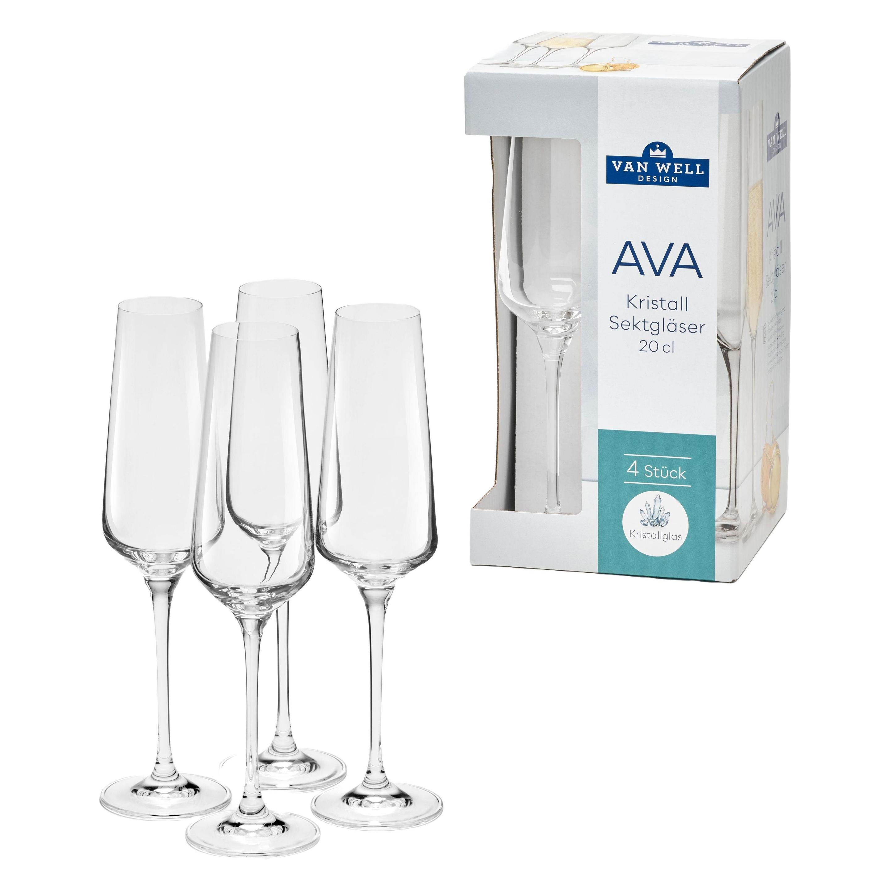 Bormioli Rocco Sektglas Ava 200ml 4St (20 cl, 4 Gläser, Sektgläser) (4109014)