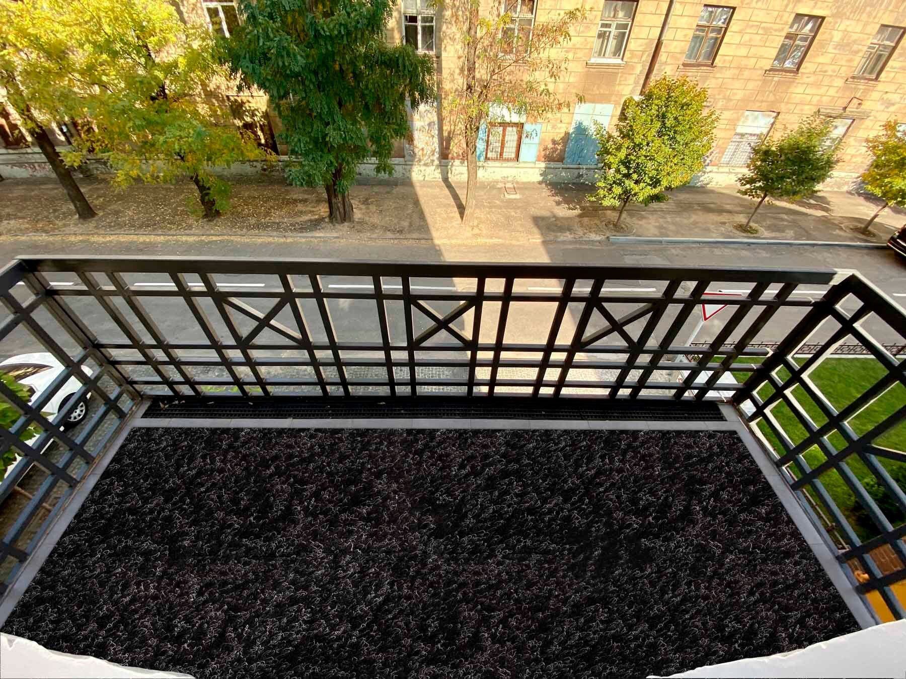 Kunstrasen "PORTO, Gesamthöhe 10 mm, Made in Netherlands", grau (anthrazit), B:200cm L:500cm, Polypropylen (PP), PRIMAFLOR-IDEEN IN TEXTIL, Teppiche, Kunstrasen, aus Nadelfilz, mit Drainage-Noppen, für Balkon & Terrasse anthrazit B : 200cm 1 Stk., L: 500c