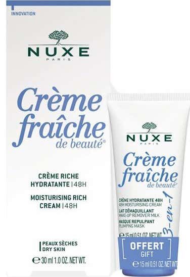 Nuxe Crème Fraîche de Beauté Crema Rica Hidratante 48h 30 ml + 3 en 1 15 ml