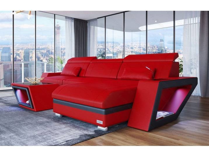 Ecksofa Catania Eleganz L-Form aus Leder