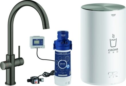 Grohe Red mitigeur d'évier 30083AL1 graphite dur brossé, taille M, avec chaudière