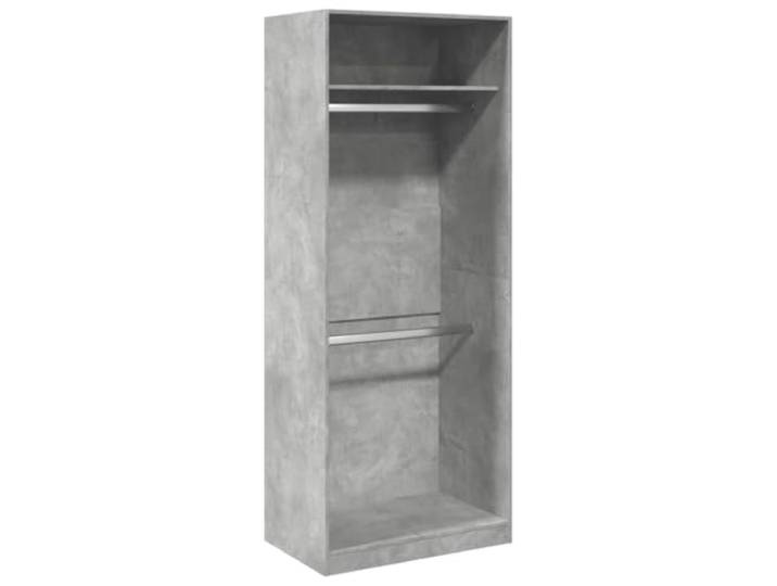 HBBMGYD Kleiderschrank, grau, Beton, 80 x 50 x 200 cm, Holz aus Technik 2 Fächer, Wandbefestigung im Lieferumfang enthalten, minimalistisches Design, Aufbewahrung von Kleidung, Hüten, Handschuhen