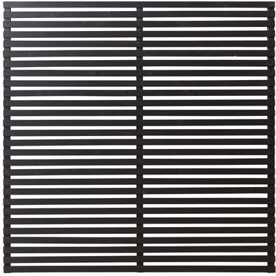 Sichtschutzelement PLUS "Tokyo", schwarz, H:180cm L:180cm, Massivholz, Stahl, Zaunelemente, Höhe: 180 cm, Gesamtlänge: 5,76 bis 13,32 m, zum Einbetonieren
