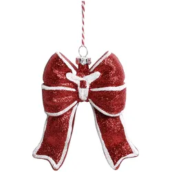 Chic Antique Weihnachtlicher Schleifen Aufhänger, H11/L9,5/B3 cm, Rot