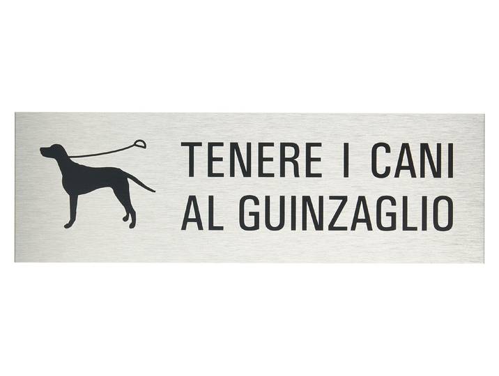 Alu-Schild Cane al Guinzaglio 25 × 8 cm