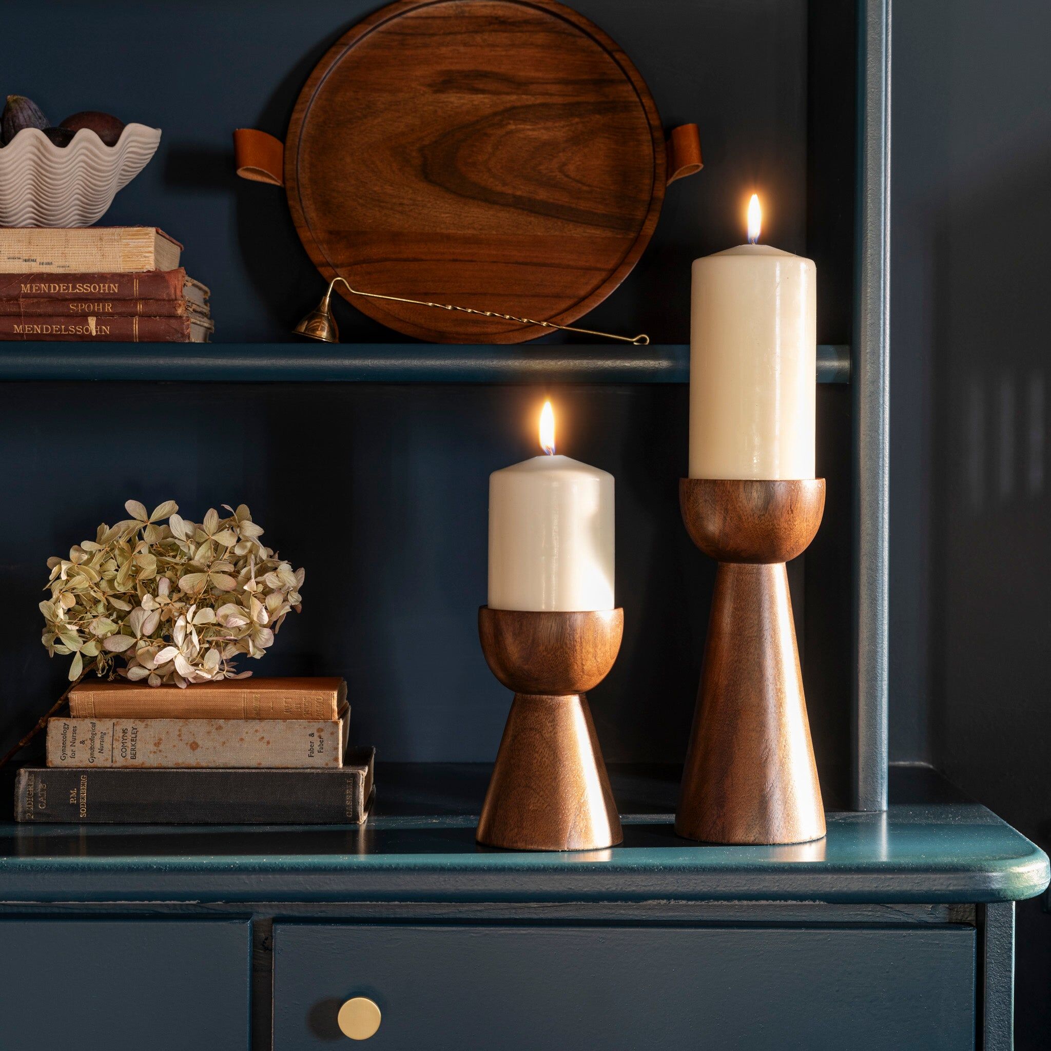 Ivyline - Harvey Walnut Wooden Candle Plate