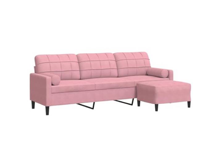 GHVBNMF 3-Sitzer Sofa mit Hocker 226 cm Samt Couch Set Rosa Eleganter Polstersessel mit separater Fußstütze für Ihr Wohnzimmer, ideal für entspannte Abende zu Hause.
