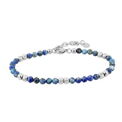 Armband ADELIA´S "Armband aus Edelstahl 17 cm", blau (silber), Armbänder, Damen, 17cm, Edelstahl, Armband, Ein Geschenk, das Freude macht