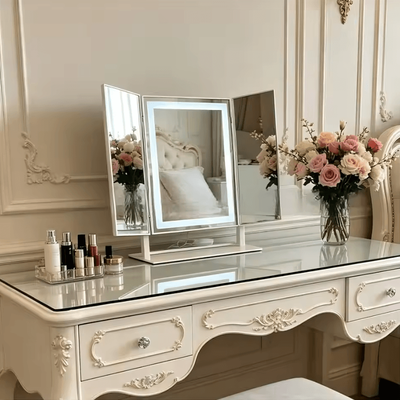 Inspire Curations 3 Fold LED Tabletop Vanity Makeup Mirror l41cmw30cm