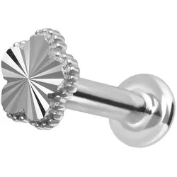 14 Karat Gold Labret mit Innengewinde BLUME