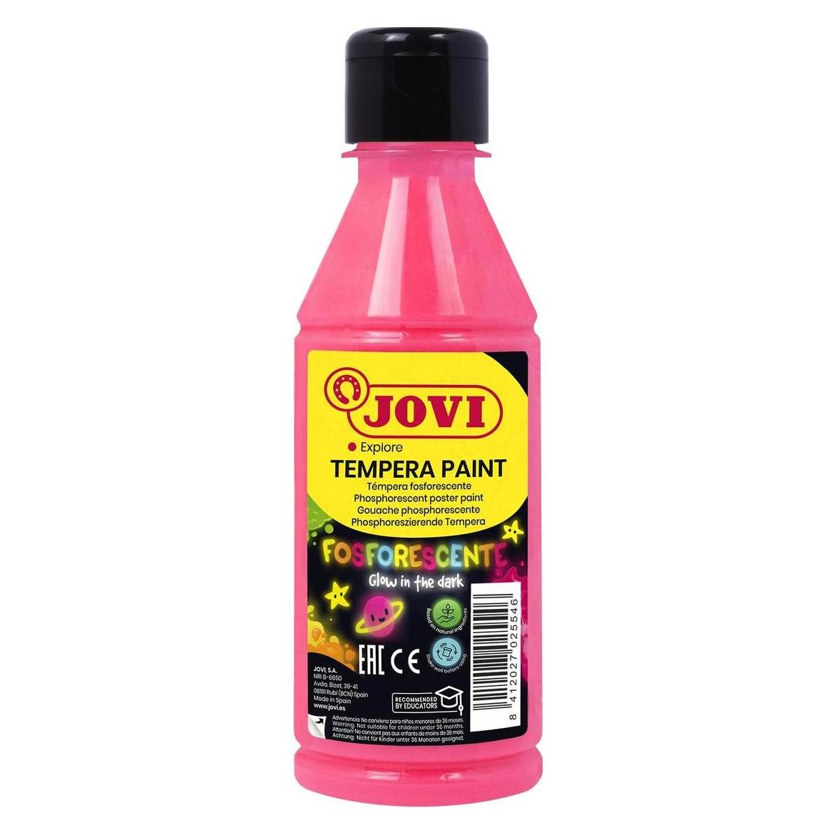 Jovi Flüssige Temperafarbe in 250 ml Flasche, fluoreszierend, magenta (250 ml) (51908-JV)