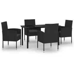 vidaXL 5-tlg. Garten-Essgruppe Schwarz