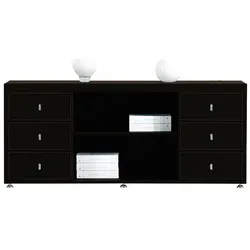 Aktenschrank Sideboard Lederschrank Büroschrank Schrank Lederüberzug Lederoptik Büroausstattung Büromöbel Bürozubehör Padova Jet-Line