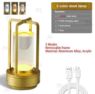 Uplift Picks Rechargeable Candle Mood Lamp With Touch Control For Cozy Room Decor gold (c) usb Rechargeable