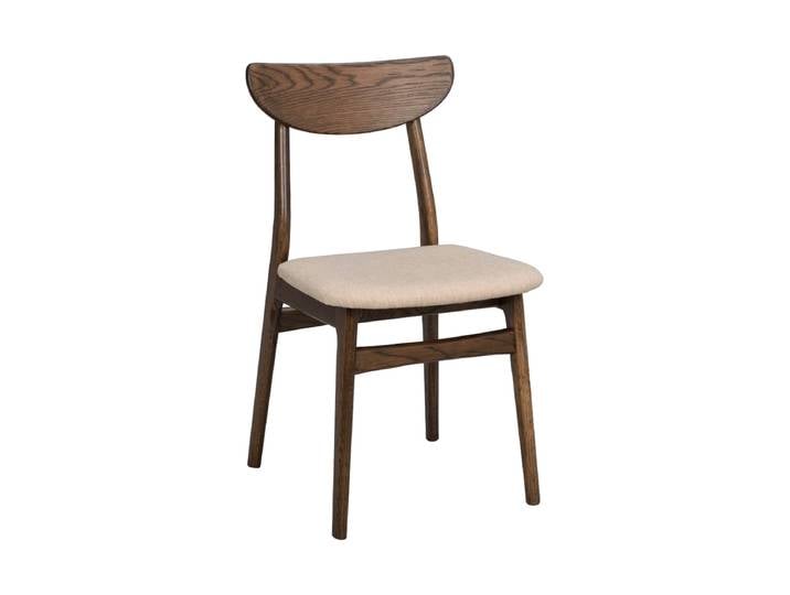 Design Stuhl „Rodham“ aus massivem Eichenholz Eiche Dunkelbraun Rowico