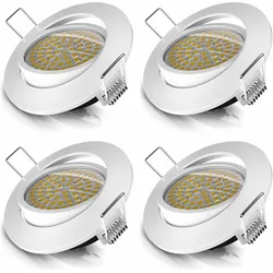 Brandson, Einbauleuchte, 4x LED-Deckenstrahler, schwenkbar, warmweiss 3000K, Einbaustrahler 5W, Einbaulicht (Aluminium)