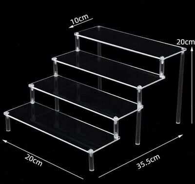 Inspire Essentials CrystalView Acrylic Display Riser Shelf For Collectibles And Desserts 7