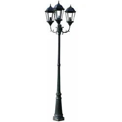 vidaXL Gartenlaterne 3-flammig 230 cm Dunkelgrün/Schwarz Aluminium