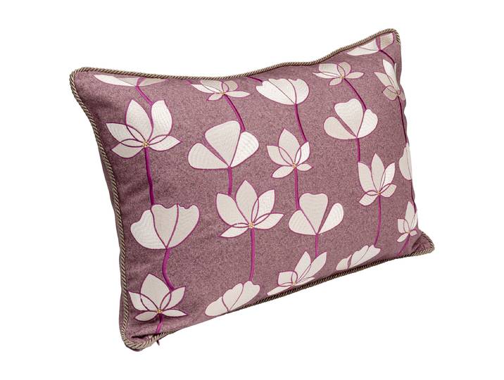 Coussin décoratif Zari Mauve Mauve 60 x 40 x 15cm Polyester/Lin