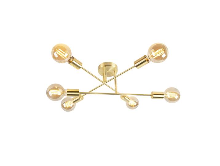 Plafonnier Art Déco intelligent en laiton avec 6 ampoules G95