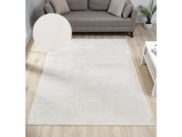 GOODproduct Bentori, Hoch-Tief-Struktur, Scandi rechteckig 11 mm Höhe Modernes Design mit Boho-Charme, Wohnzimmer, Schlafzimmer