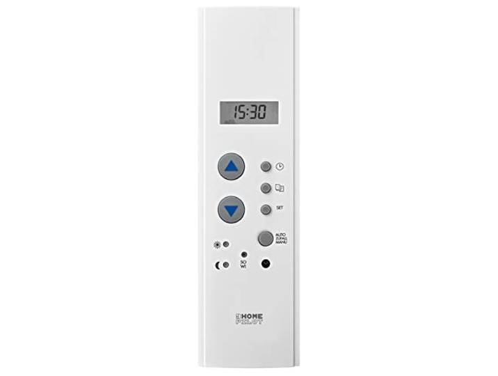 HOMEPILOT Zeitschaltuhr Gurtkastenformat Rolladensteuerung für Rolladenmotor, passend für Gurtkasten Gurtkastenuhr mit Zufall-Funktion, Tagesprogramm, Anschluss für Sonnensensor, 230 V, Weiß