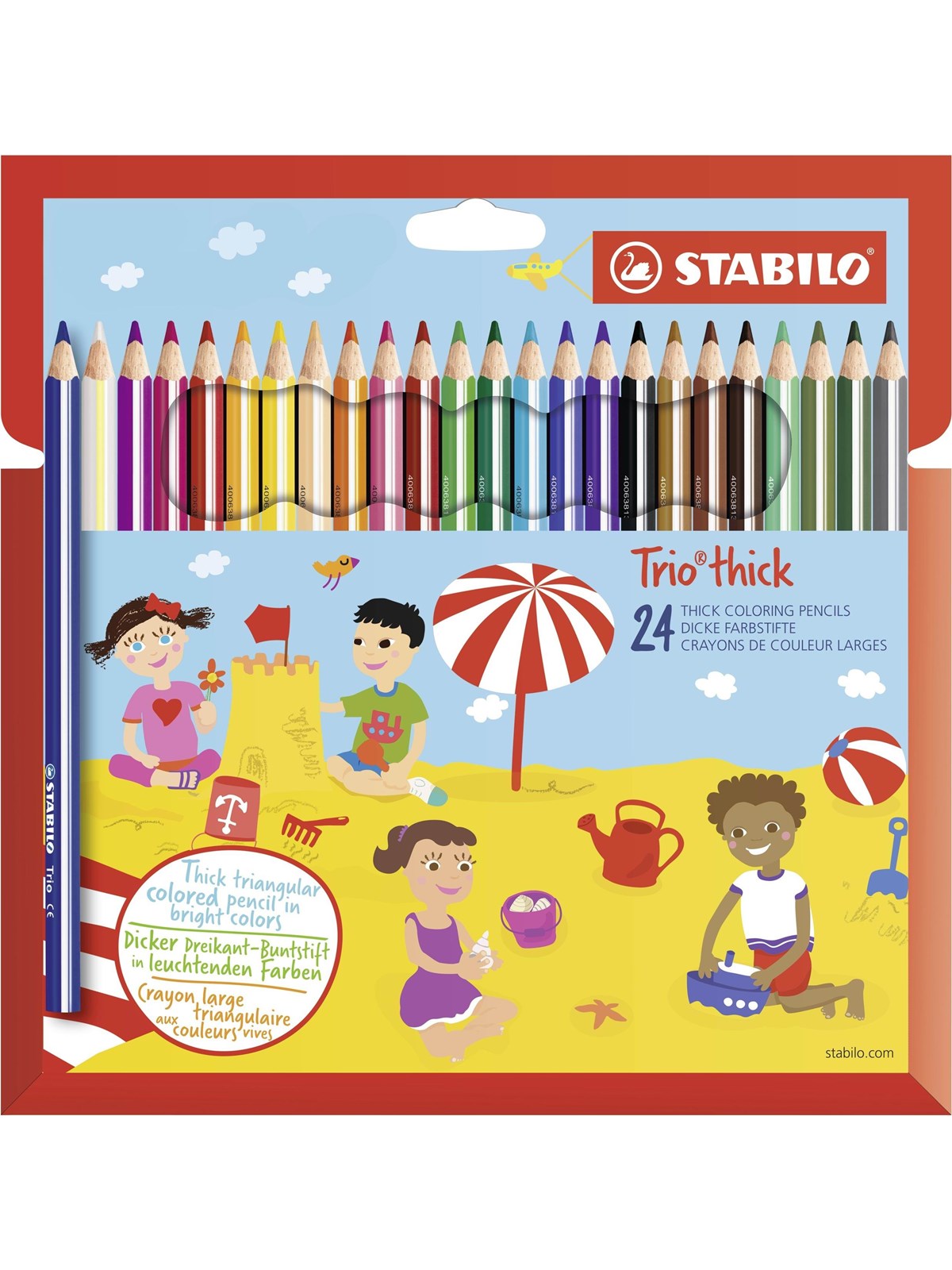 STABILO Trio Thick - Thick Triangular Colored Pencil - Set 24 pcs.