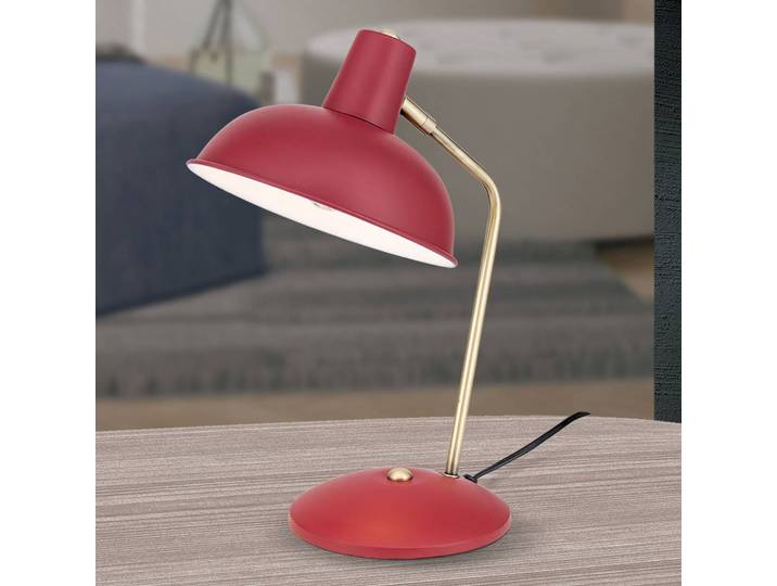 Bureaulamp Fedra, rood, Werkkamer / Kantoor, metaal, Vintage, bureaulamp