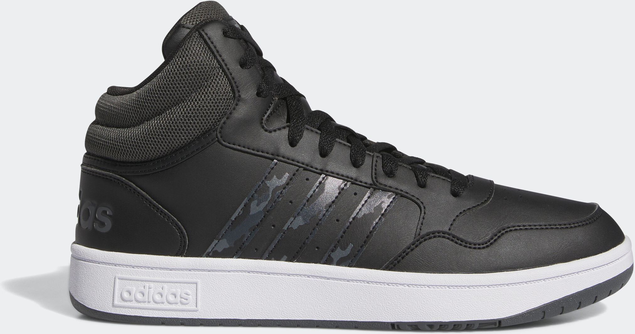 Sneaker ADIDAS SPORTSWEAR "HOOPS 3.0 MID", Herren, Gr. 44, schwarz (core schwarz, grausix, ftwwht), Synthetik, Textil, Schuhe Sneaker core schwarz, grausix, ftwwht 44