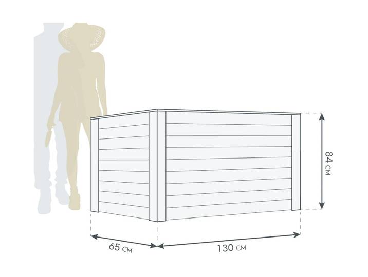 Hochbeet WESTMANN WMHL130 , weiss (braun), B:130cm H:84cm T:65cm, Holzwerkstoff, Pflanzgefässe, Hochbeet, BxTxH: 130x65x84 cm