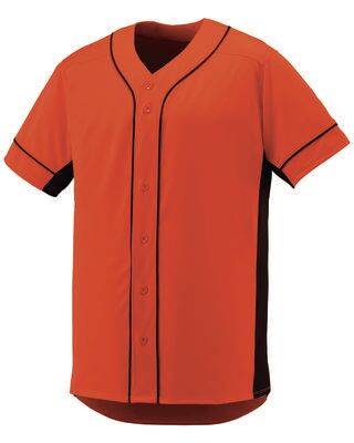 Augusta Sportswear 1660 Athletic Slugger Jersey T-Shirt in Orange/Black size Medium   Polyester