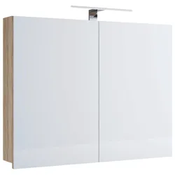 Spiegelschrank Badinos Sonoma Eiche mit LED