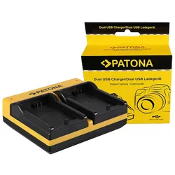 PATONA Dual Ladegerät für Canon LP-E5 EOS 1000D 450D 500D inkl. Micro-USB Kabel