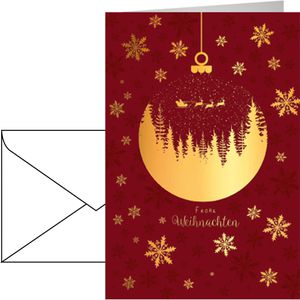 Böttcher-AG Weihnachtskarte 22sk6131, 115 x 170mm, Klappkarte mit Goldfolie & Umschlag, 1 Stück