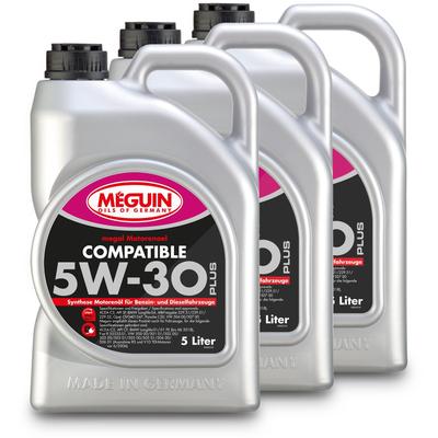 Meguin 3x 5 L megol Motorenöl Compatible SAE 5W-30 Plus [Hersteller-Nr. 6562]