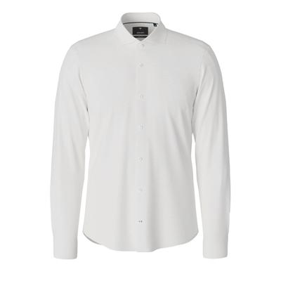 Langarmhemd JOOP "Pares", Herren, Gr. 39, N-Gr, weiß, Web, Obermaterial: 97% Baumwolle, 3% Elasthan, unifarben, slim fit normal, 2-Knopf-Manschette, Hemden