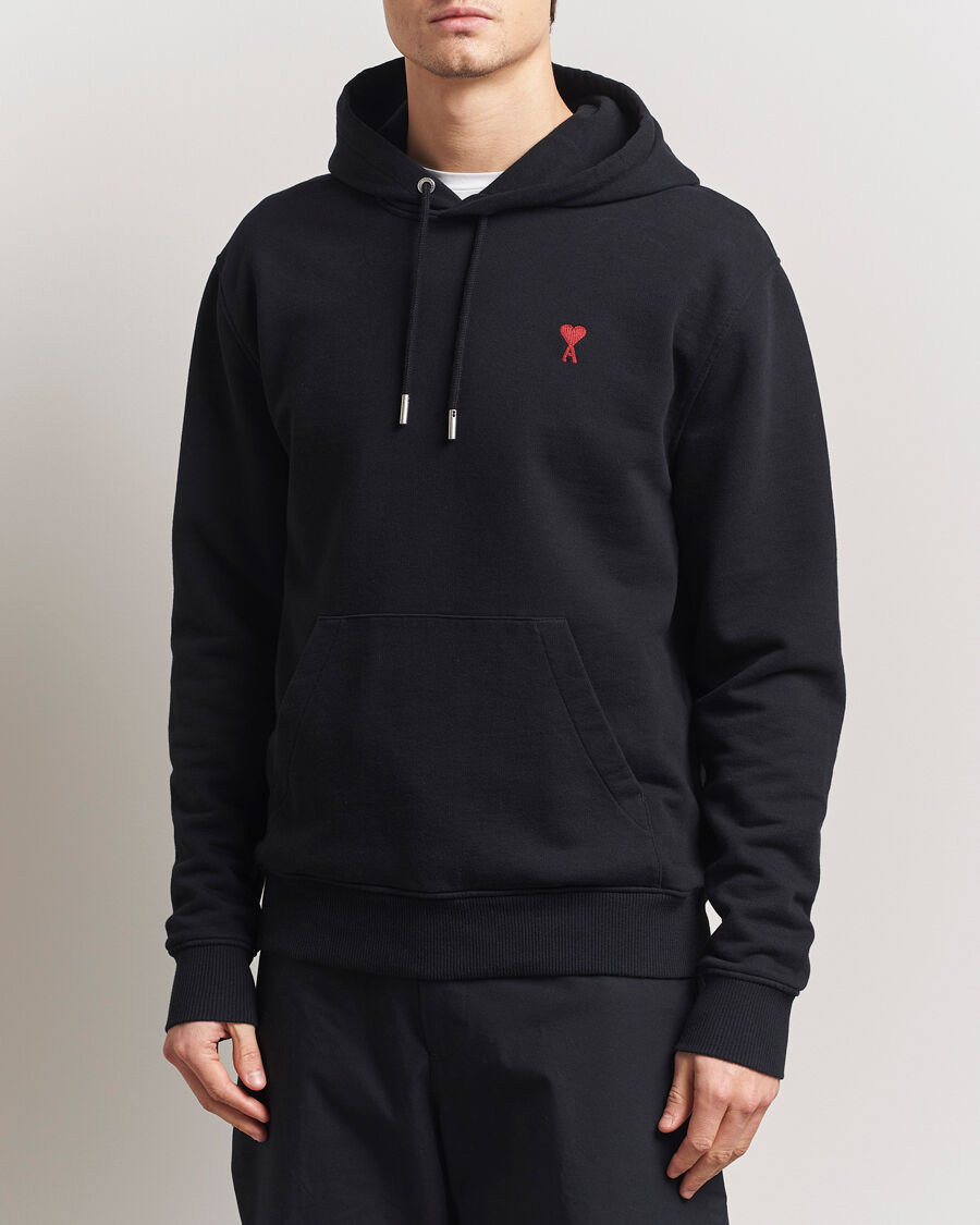 AMI Heart Logo Hoodie Black men M Sort