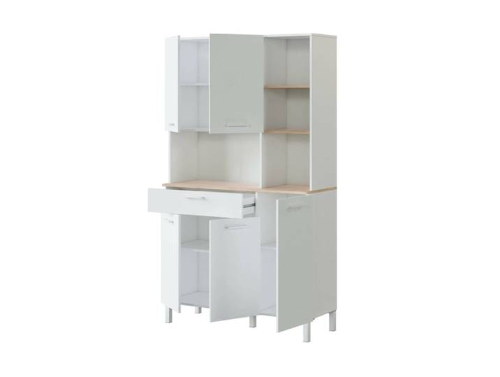 Buffet\ effet bois beige, blanc 180x40 cm
