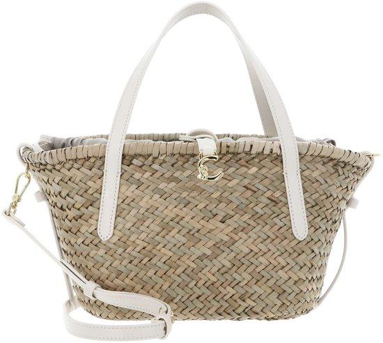 Coccinelle C-Me Handtasche 33x18x11 cm, 390 g, Natural/Pearl, Doppelgriff, abnehmbarer & verstellbarer Schulterriemen